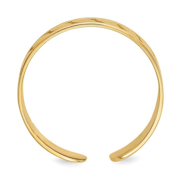 14k Yellow Gold Solid Toe Ring Adjustable - Picture 4 of 4